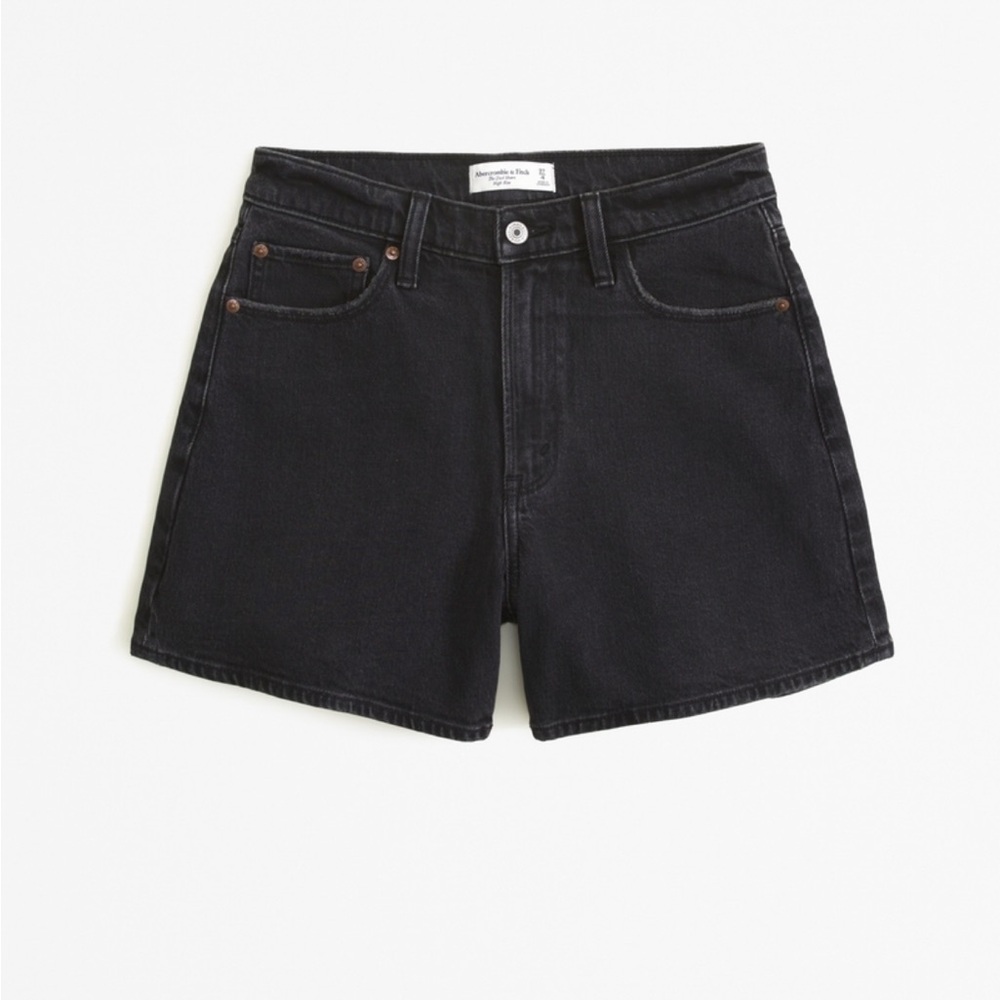 Abercrombie & Fitch Black Jean Shorts High-Waisted Cutoff